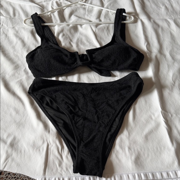lulus Other - Lulu's Elegant Black Textured Bikini